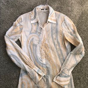 Elie Tahari L/S Paisley Print Blouse